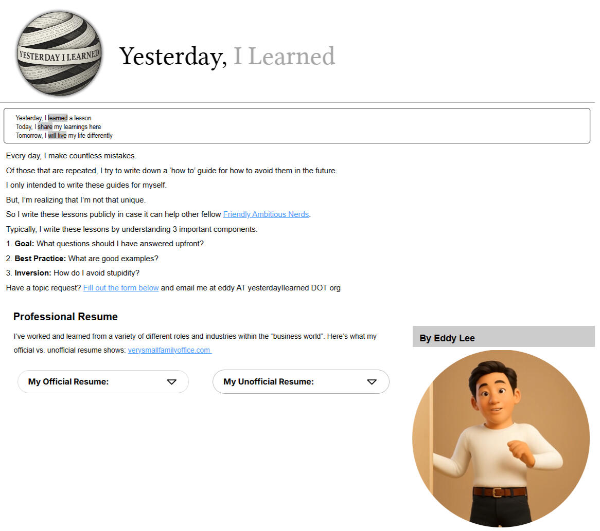 Yesterday I Learned